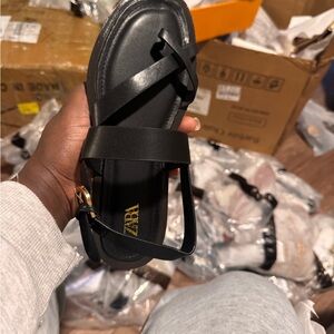 Zara Women's Black Strappy Sandals